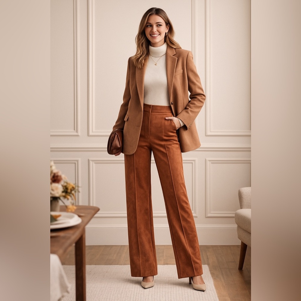 Rafaella Men's Corduroy Pants in Rich Brown
